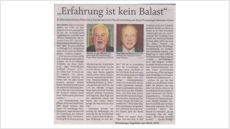 Neujahrsempfang der Senioren-Union 2016