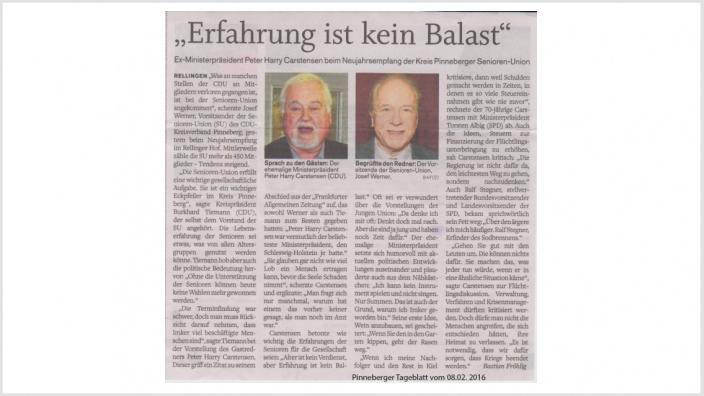 Neujahrsempfang der Senioren-Union 2016